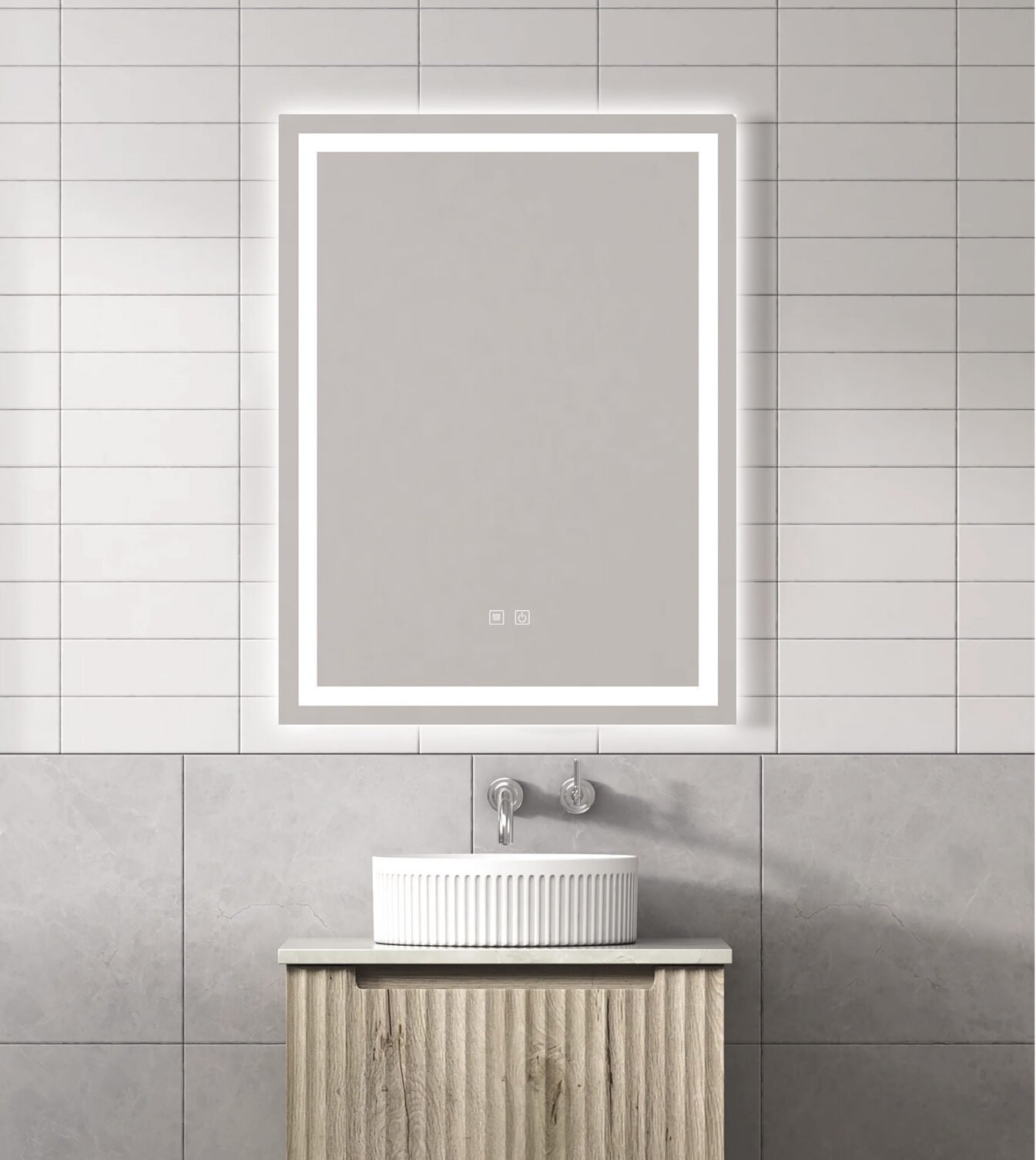 H-1016 / Rectángular esquinado luz interna / 60*80cm